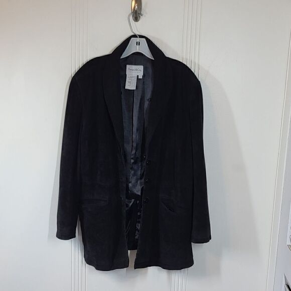 Pamela McCoy Black Sueded Leather Jacket - Picture 5 of 12